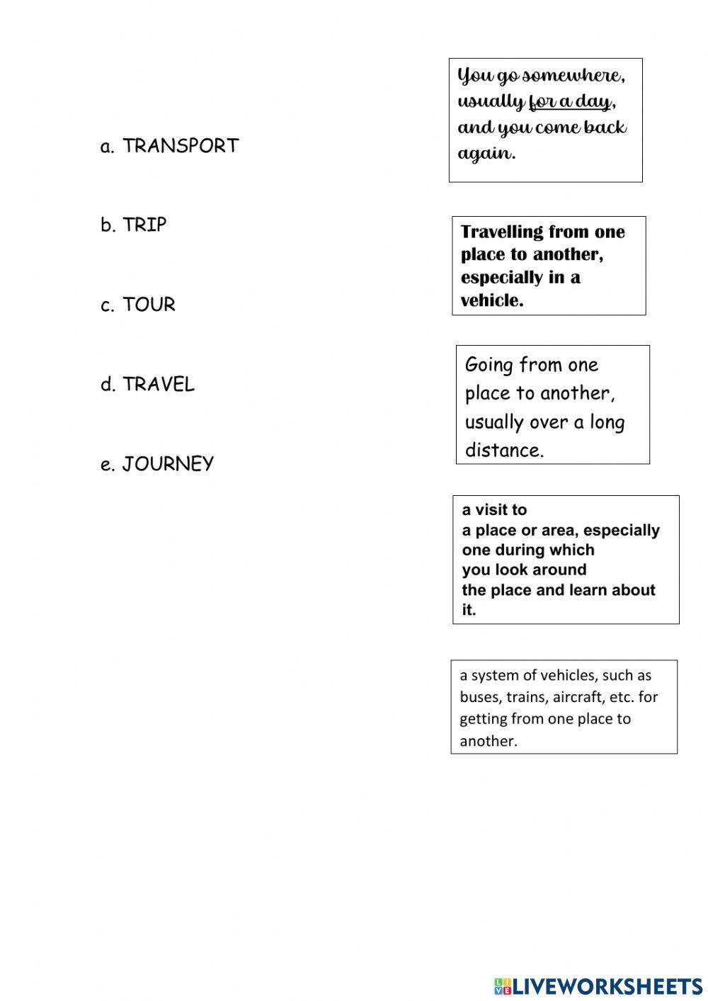 4th ADOL - Easily Confused words (TRAVELLING)