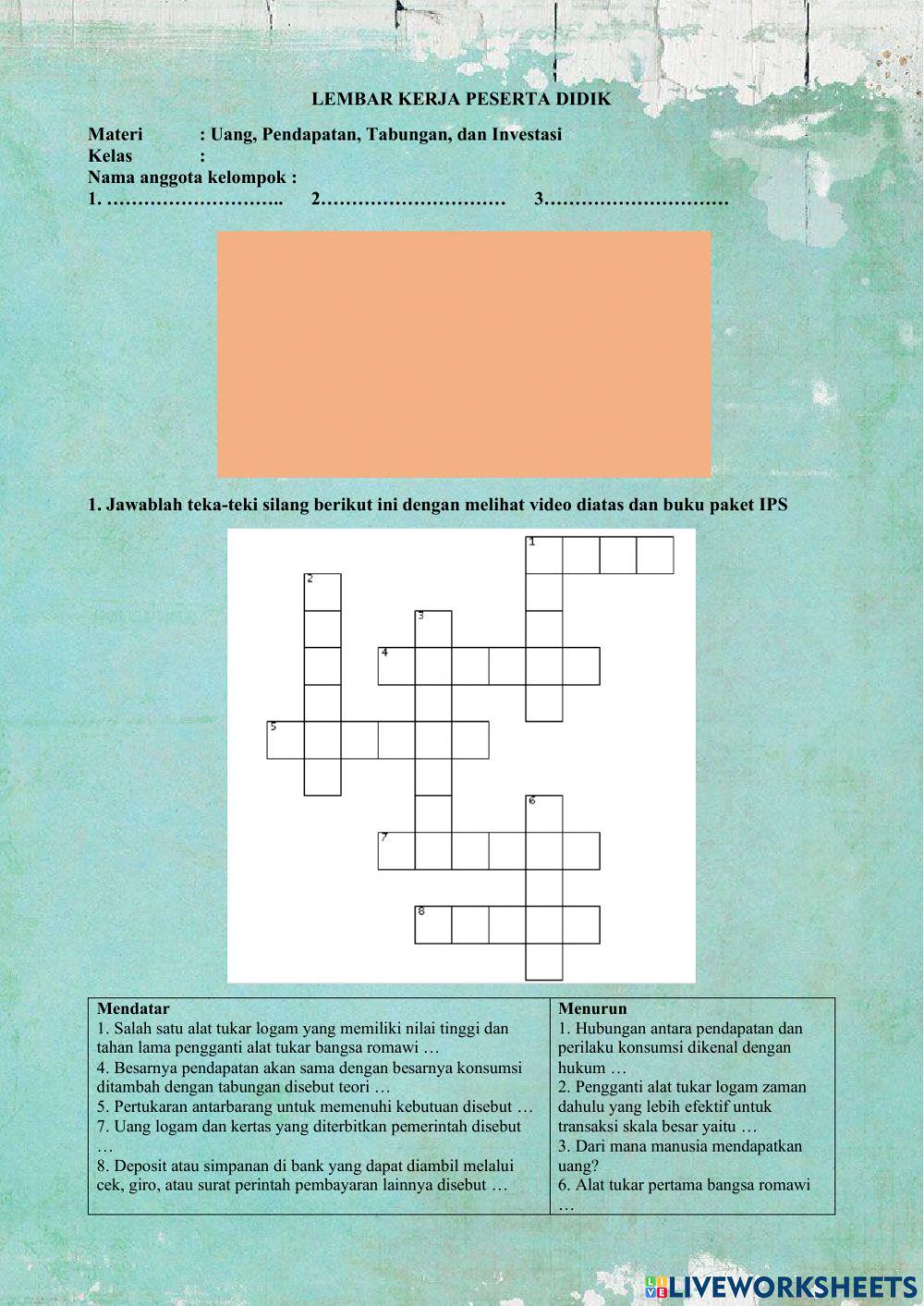 LKPD uang, pendapatan, tabungan, dan investasi