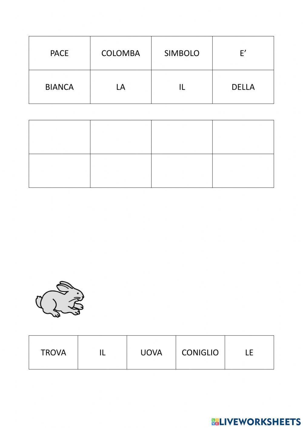 Leggi e riordina le frasi