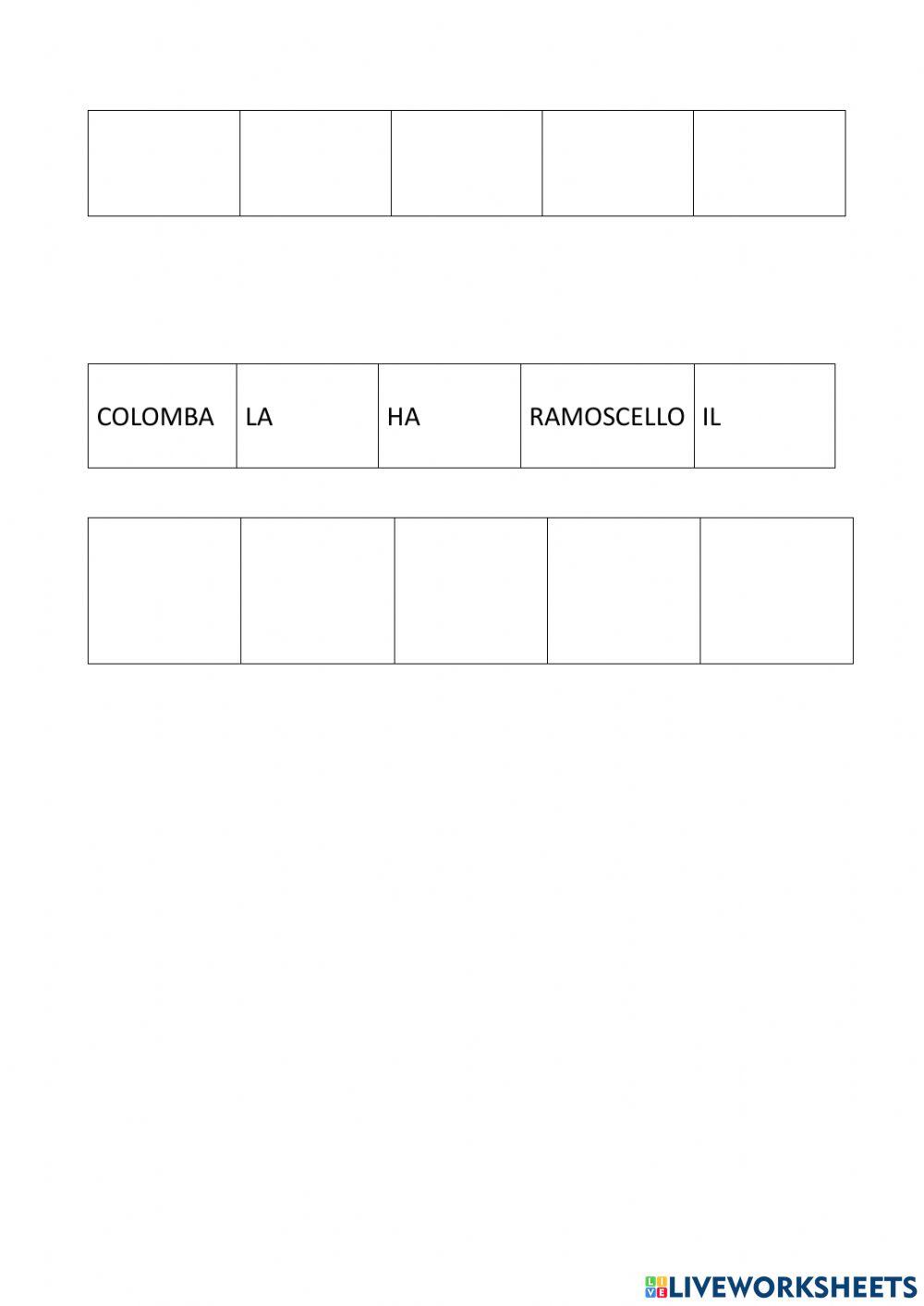 Leggi e riordina le frasi