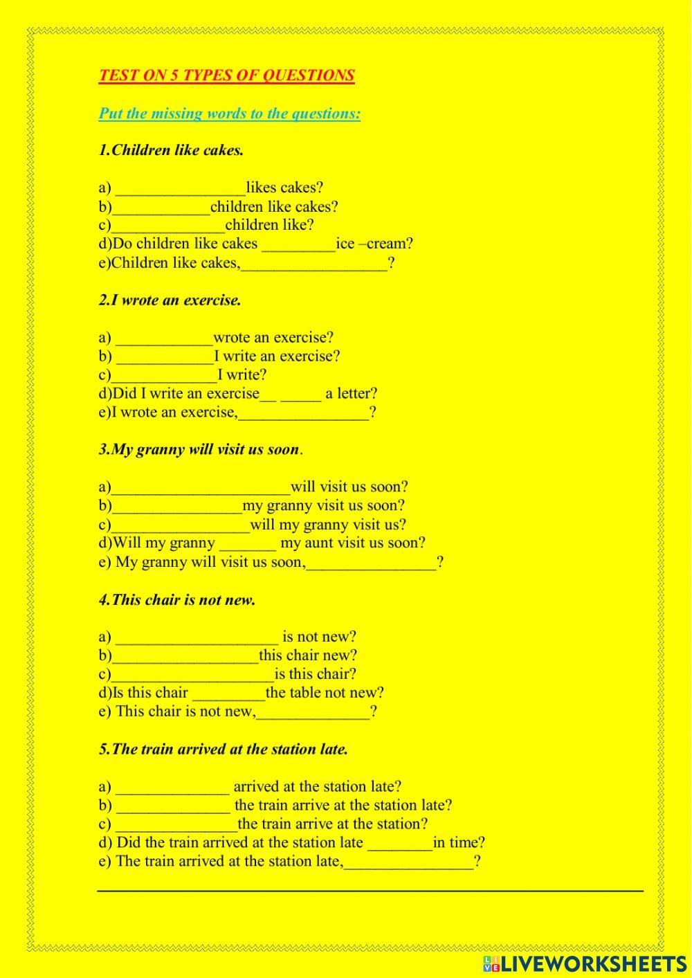 Types Of Questions 2335905 HelenGray LiveWorksheets types-of-questions-2335905-helengray-liveworksheets