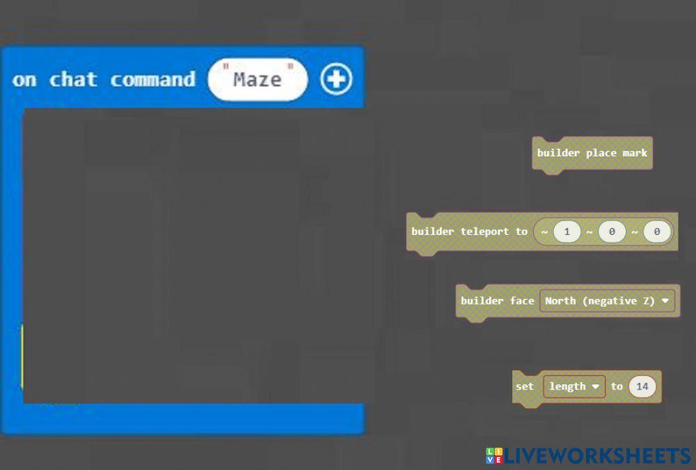 استدعاء عامل البناء لدء بناء المتاهة ص203