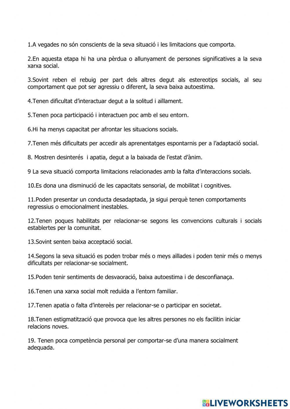 Dèficits socials i col·lectius d'intervenció