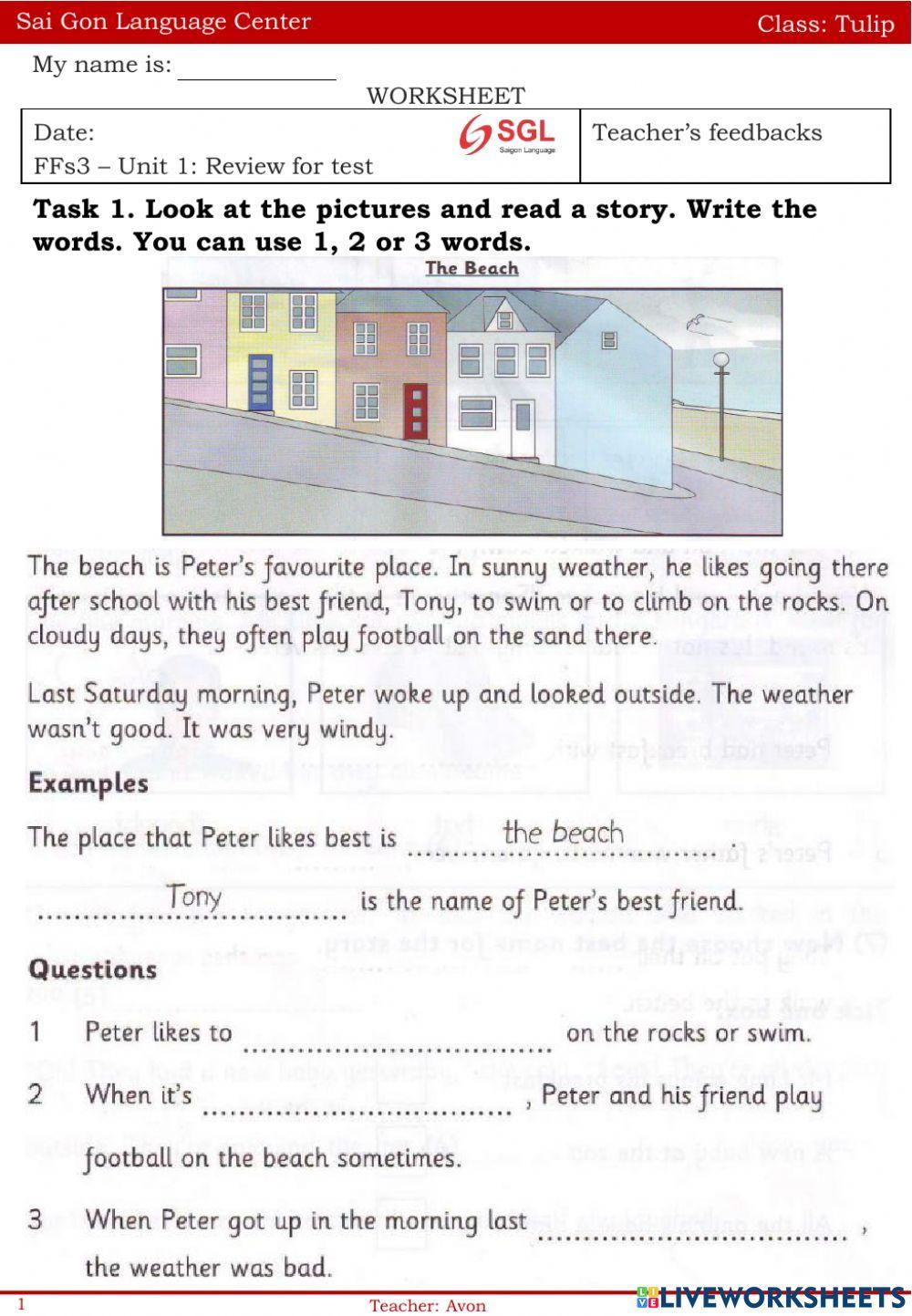 Review for test online exercise for Class: Goldfish + Taro | Live ...