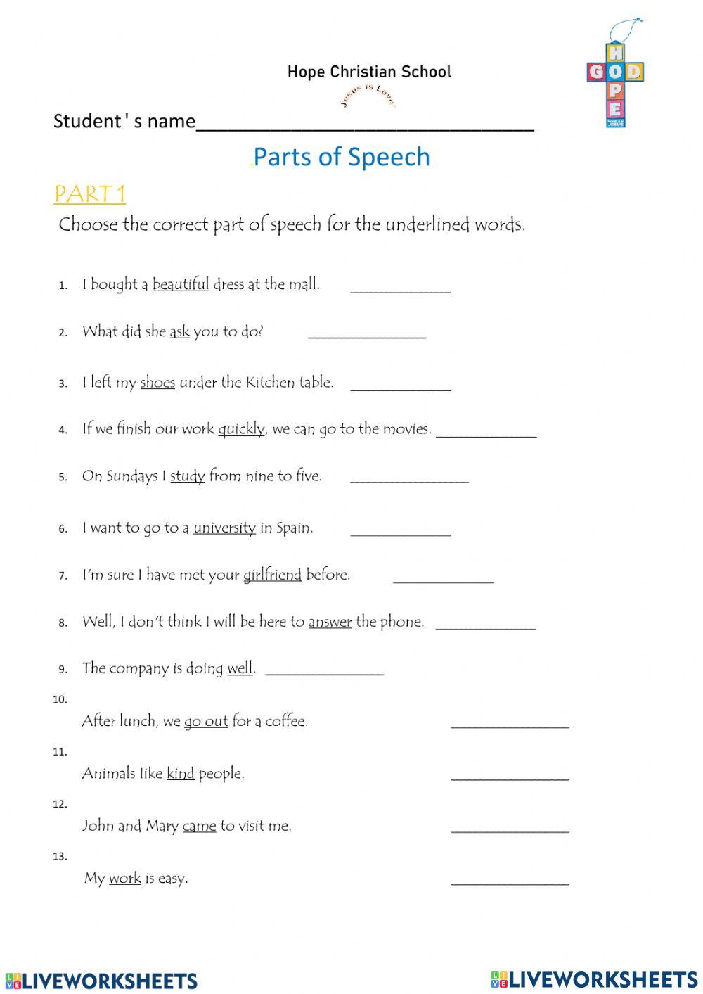 Parts of Speech