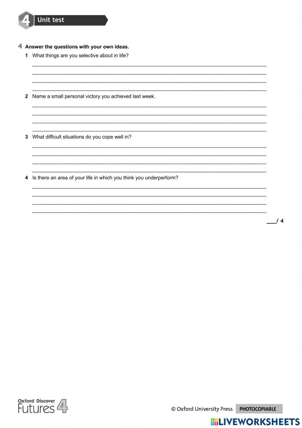 Intermediate upper intermediate test worksheet Live Worksheets
