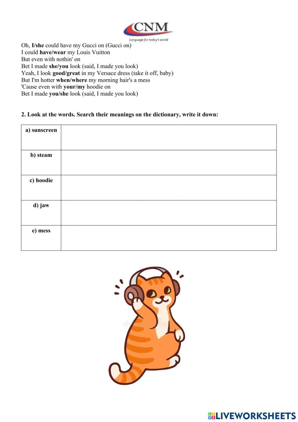 Listen to a song: Made you look