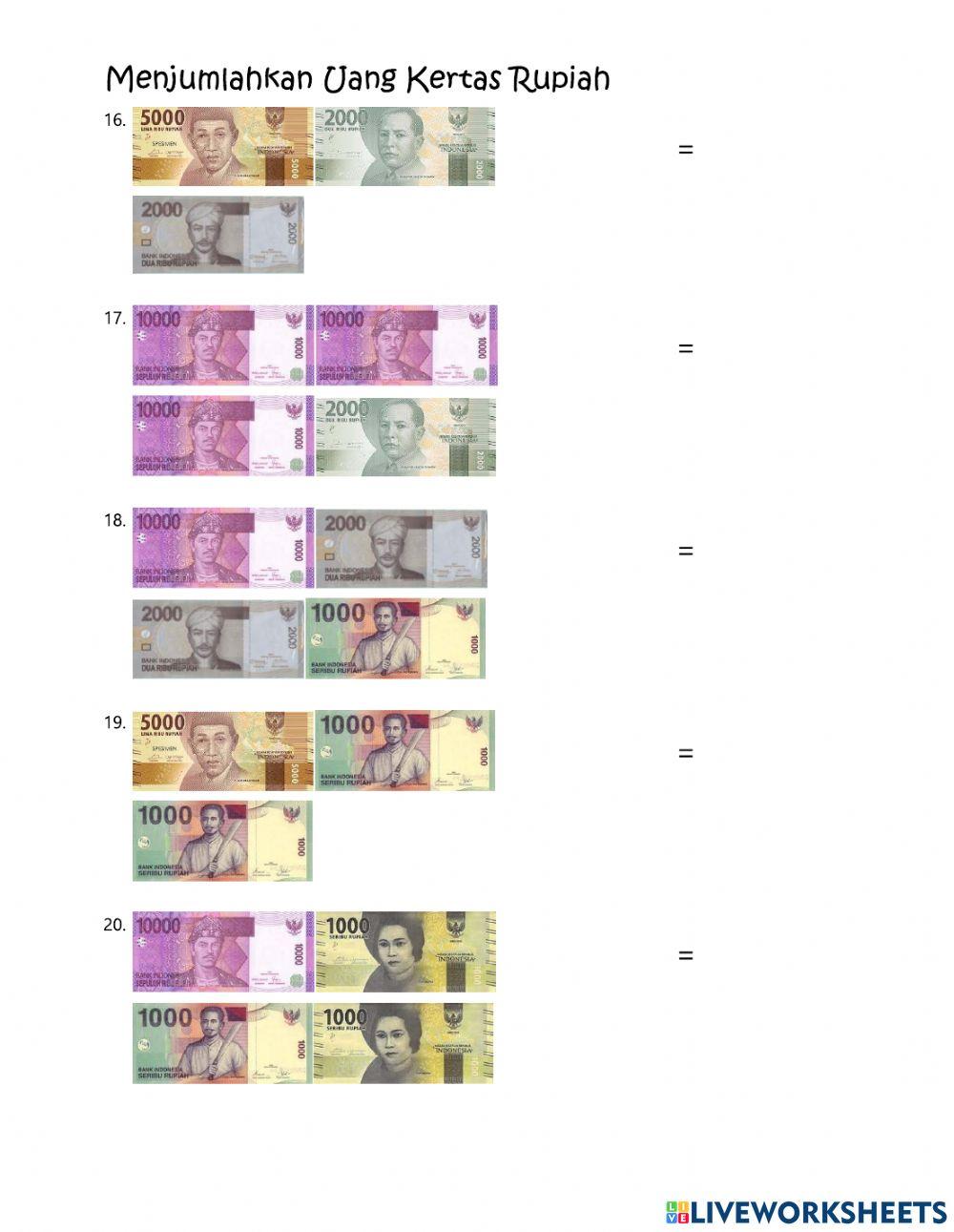 Menjumlahkan Uang Kertas Rupiah -2