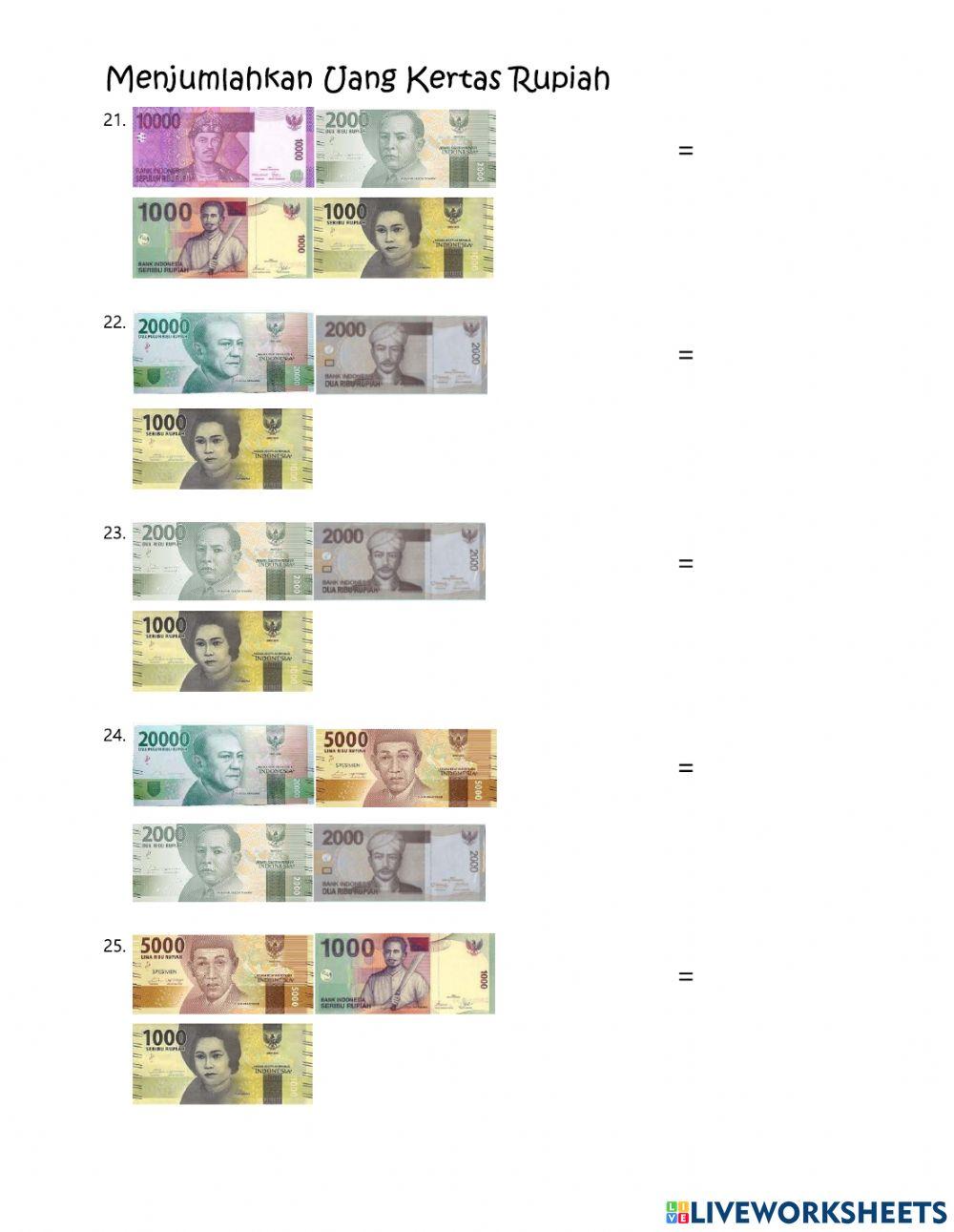 Menjumlahkan Uang Kertas Rupiah -3