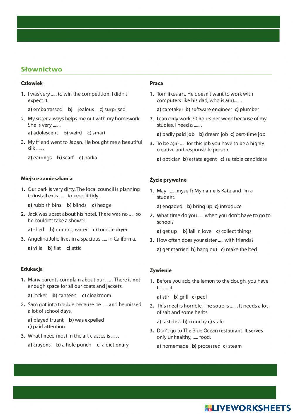 8th grade exam - vocabulary review