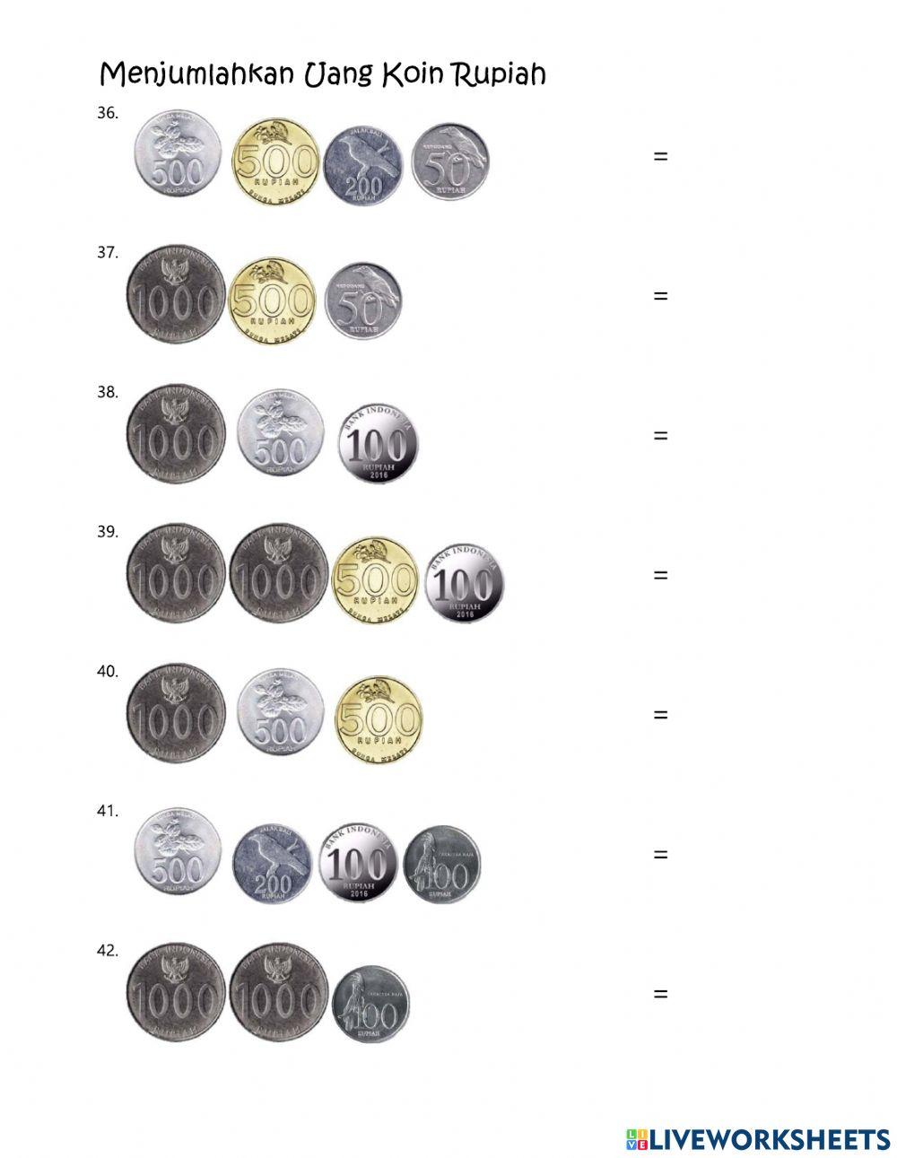 Menjumlahkan Uang Koin Rupiah -3