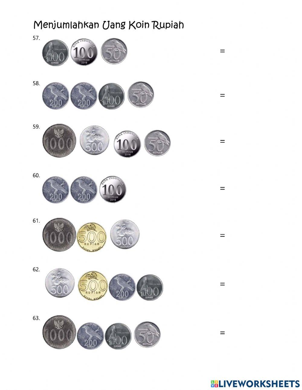 Menjumlahkan Uang Koin Rupiah -5