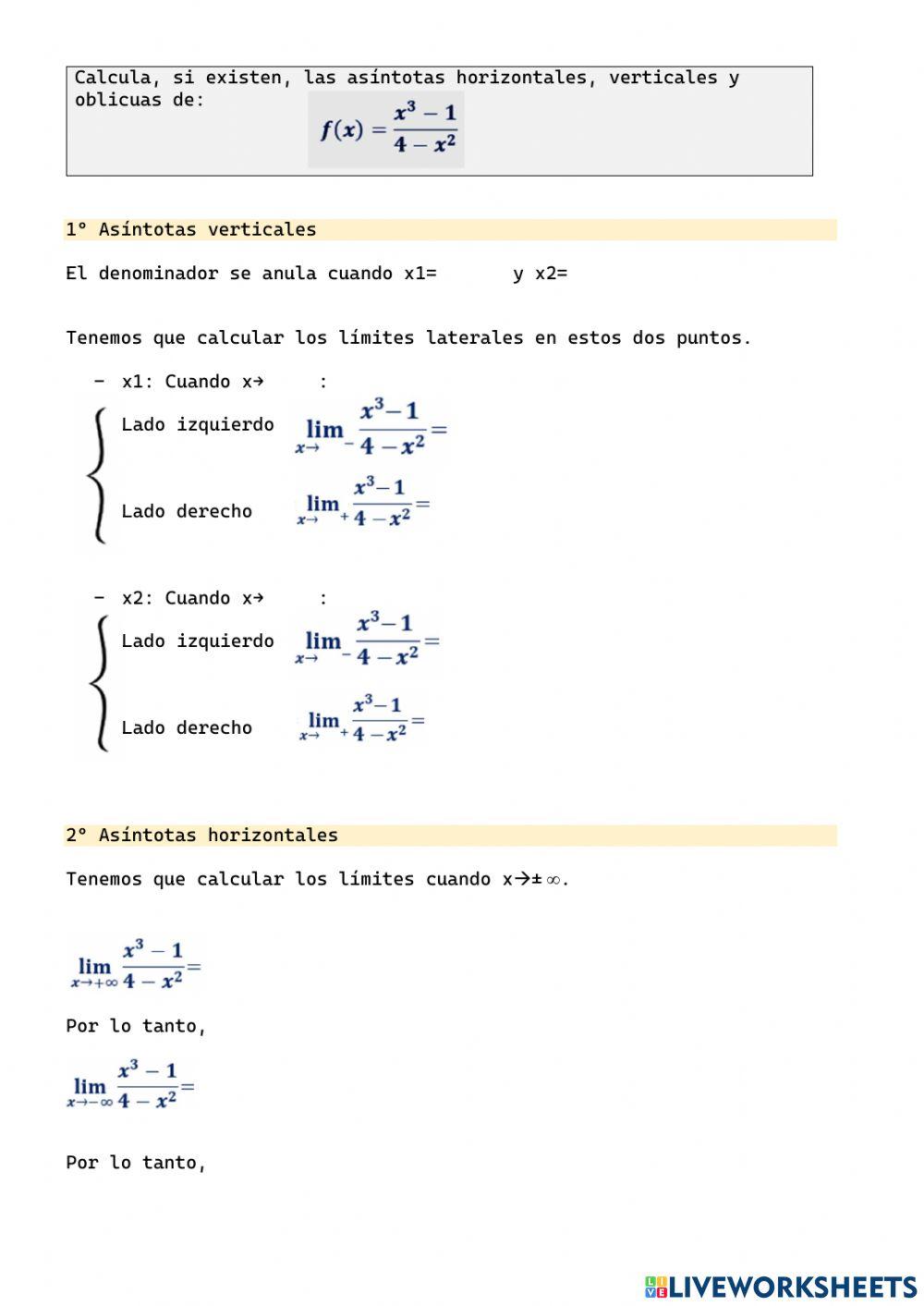 Cálculo de asíntotas