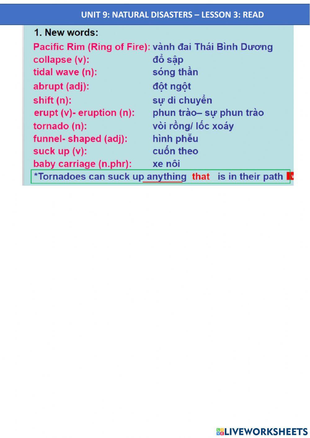 Unit 9 read english 9