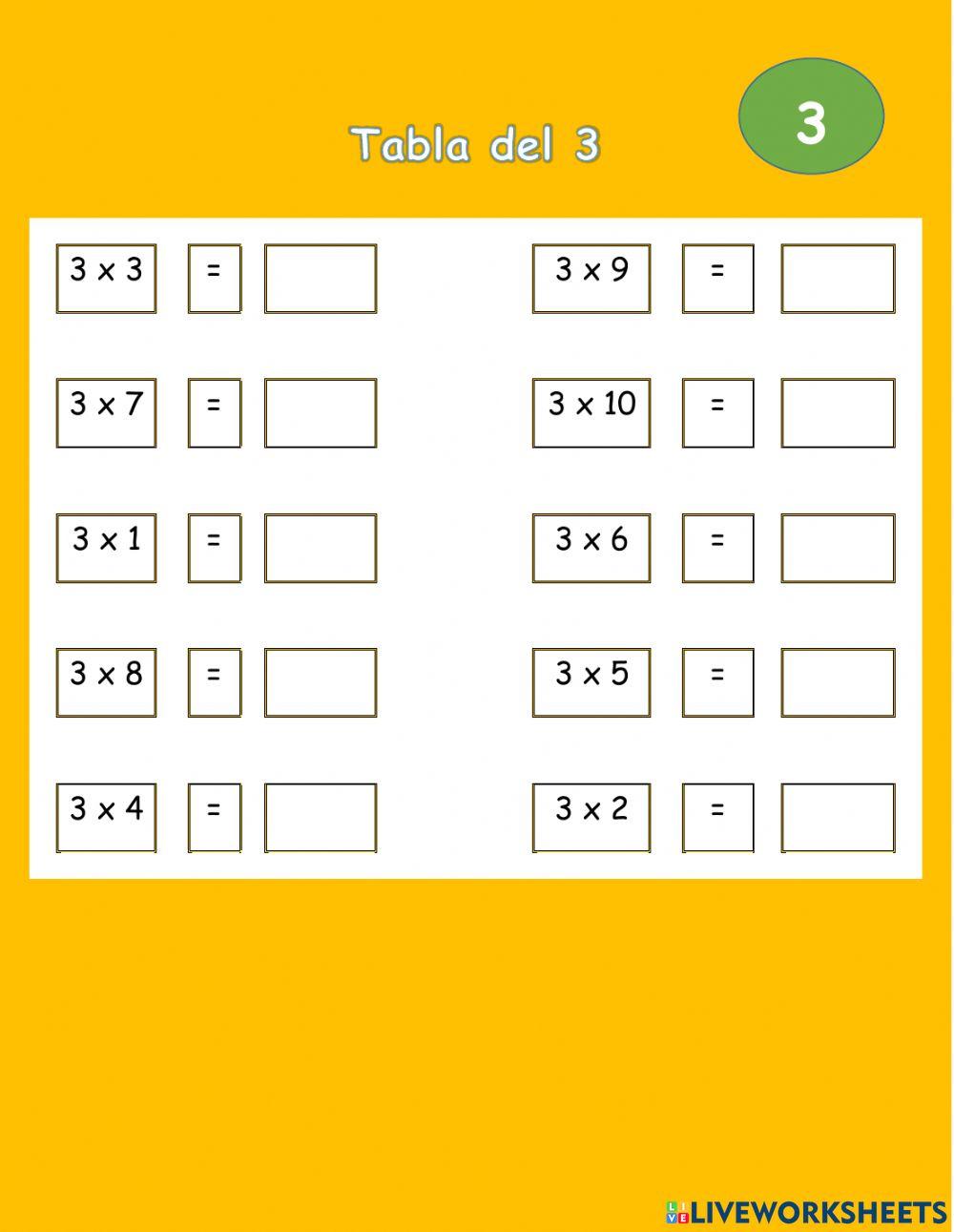 Tabla del 3