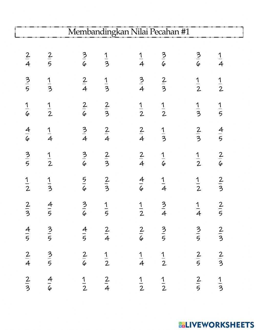 Membandingkan Nilai Pecahan-1