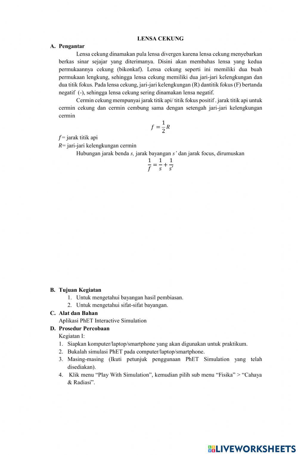 Geomtric Optic (Lensa Cembung)