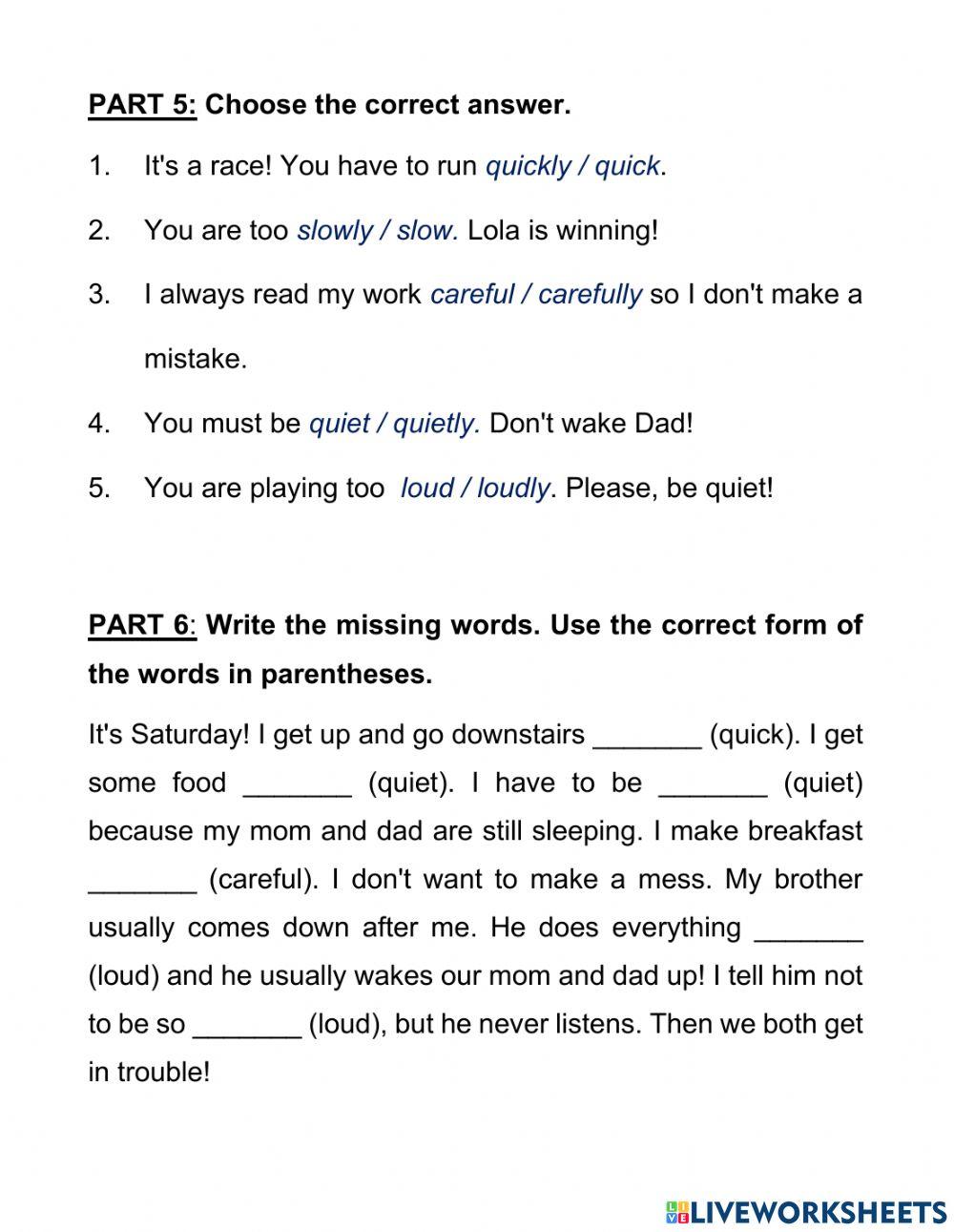 Kid test 1 - Grammar