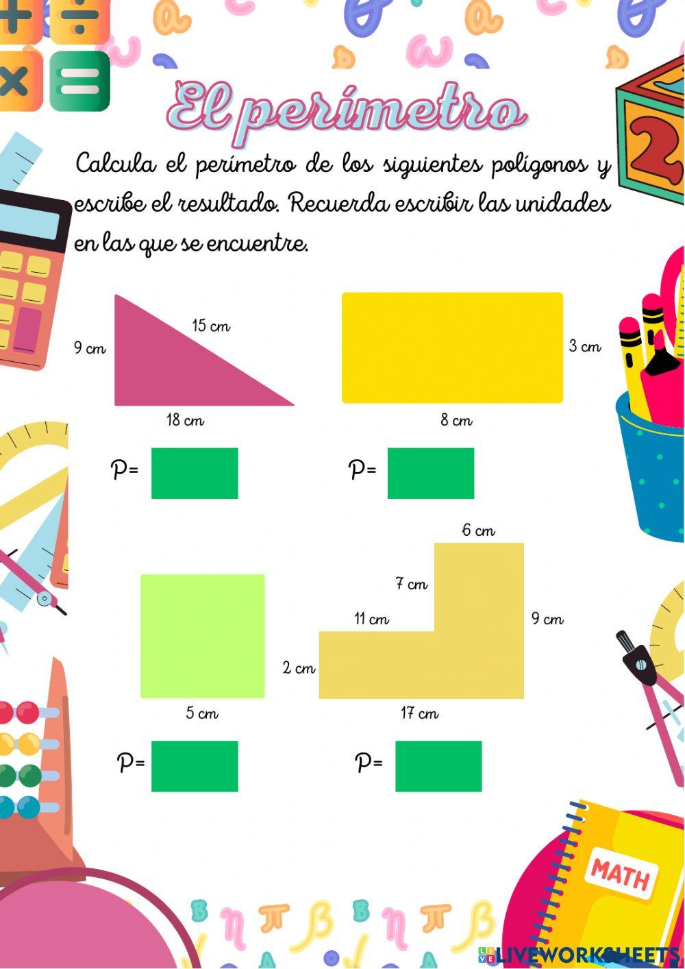 Área y perímetro de figuras geométricas