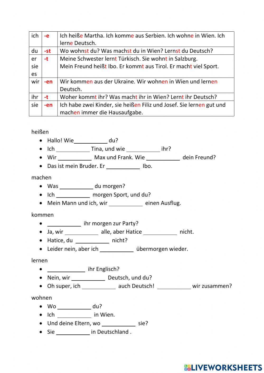 Regelmäßige Verbkonjugation