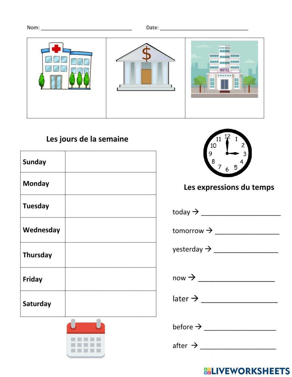 Dictionnaire visuel - Temps et lieux