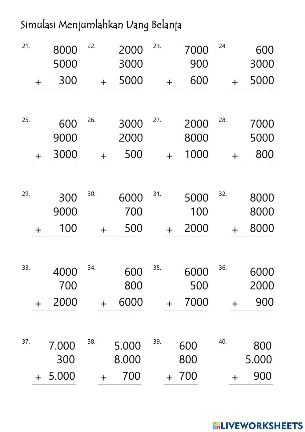 Simulasi Menjumlah Uang Belanja-2