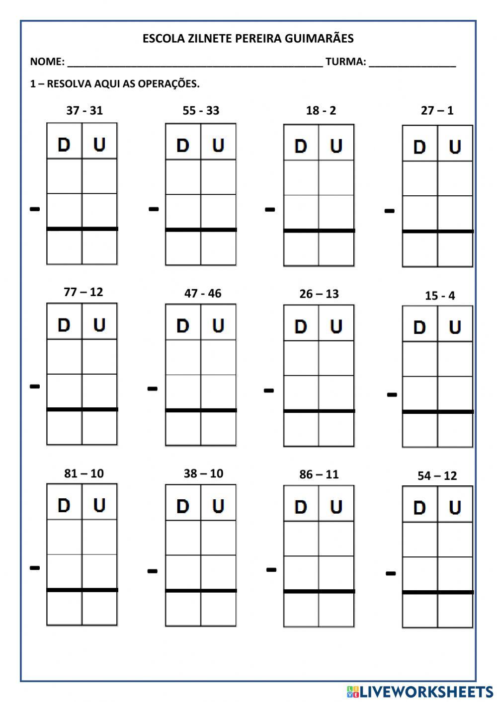 Adição e Subtração