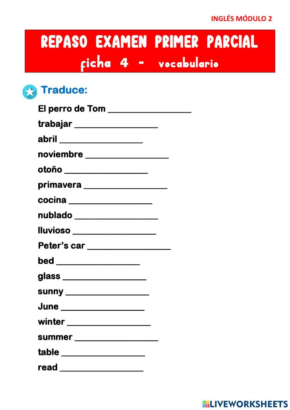 Inglés módulo 2 primer parcial D