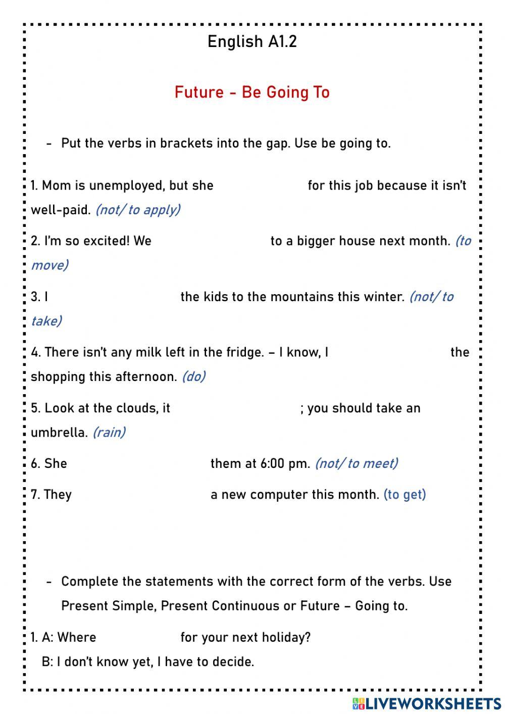 Future - Be going to