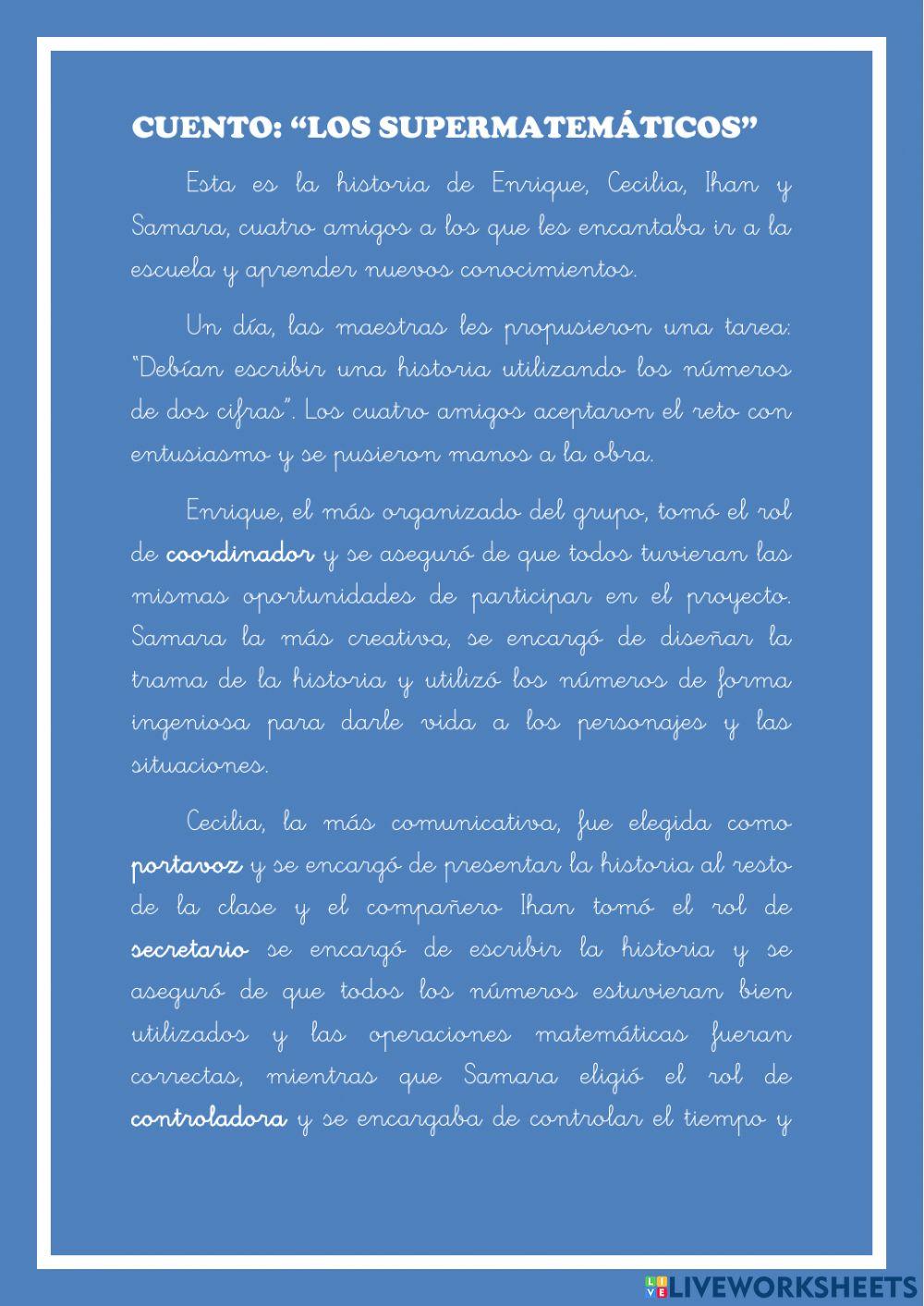 Cuento: los supermatemáticos