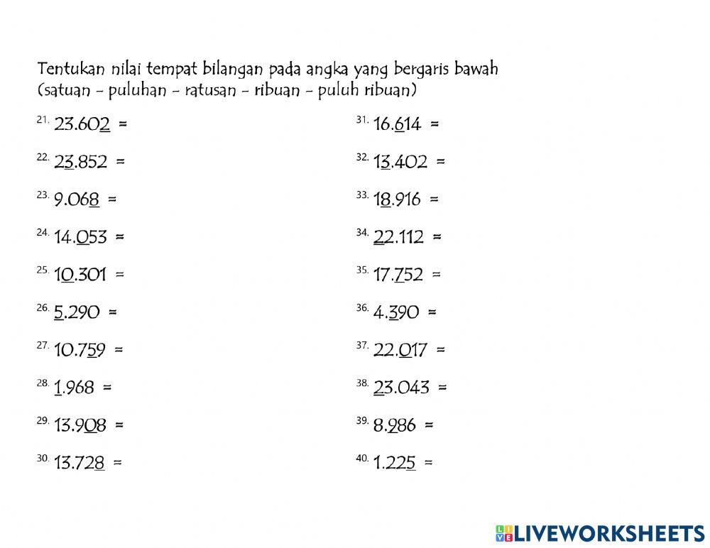 Nilai Tempat Bilangan-2