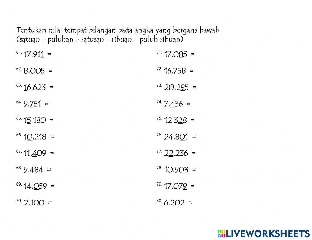 Nilai Tempat Bilangan-4
