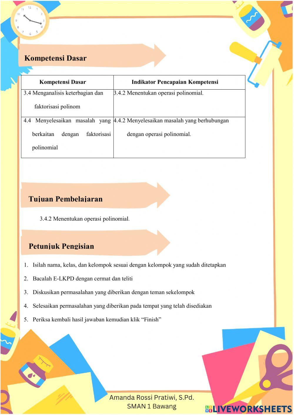 2. Operasi Polinomial