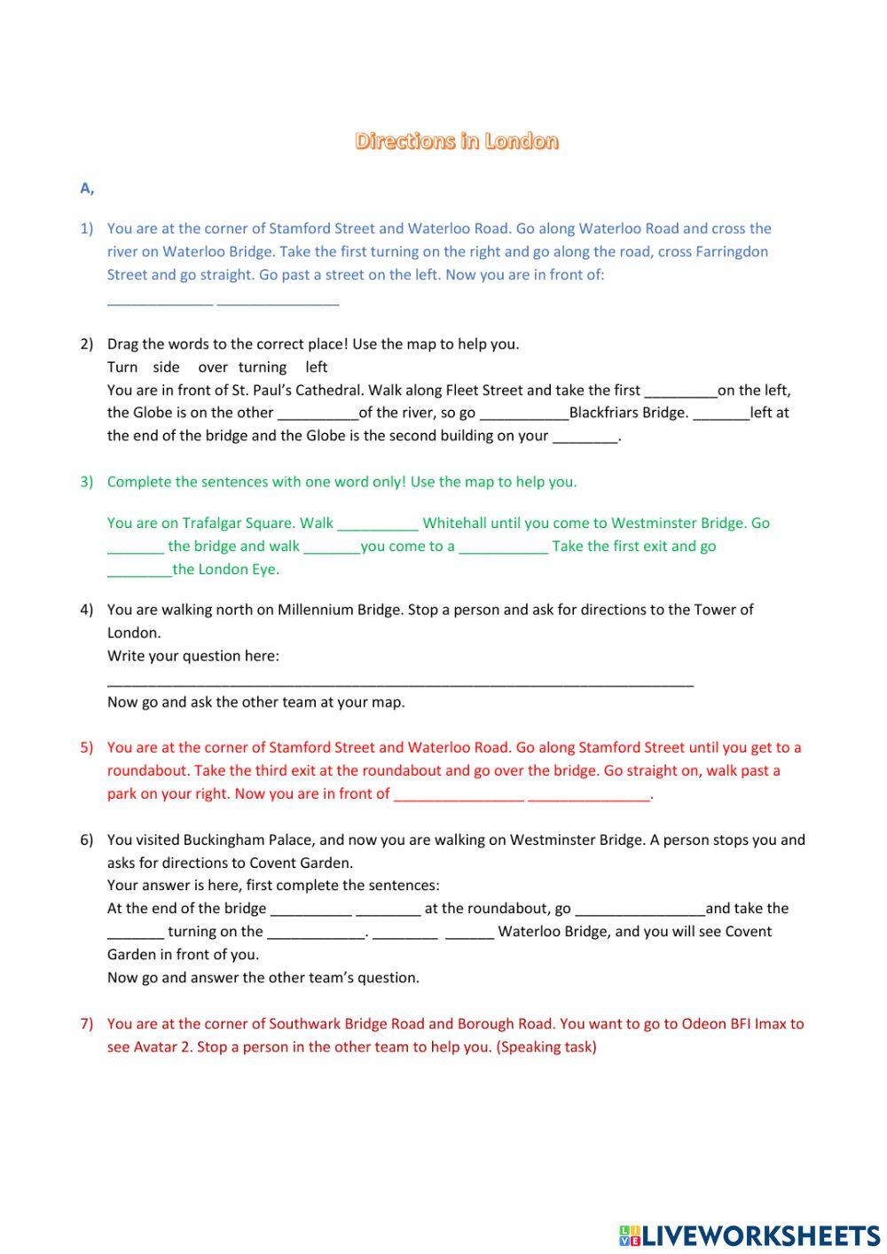 Directions in London A