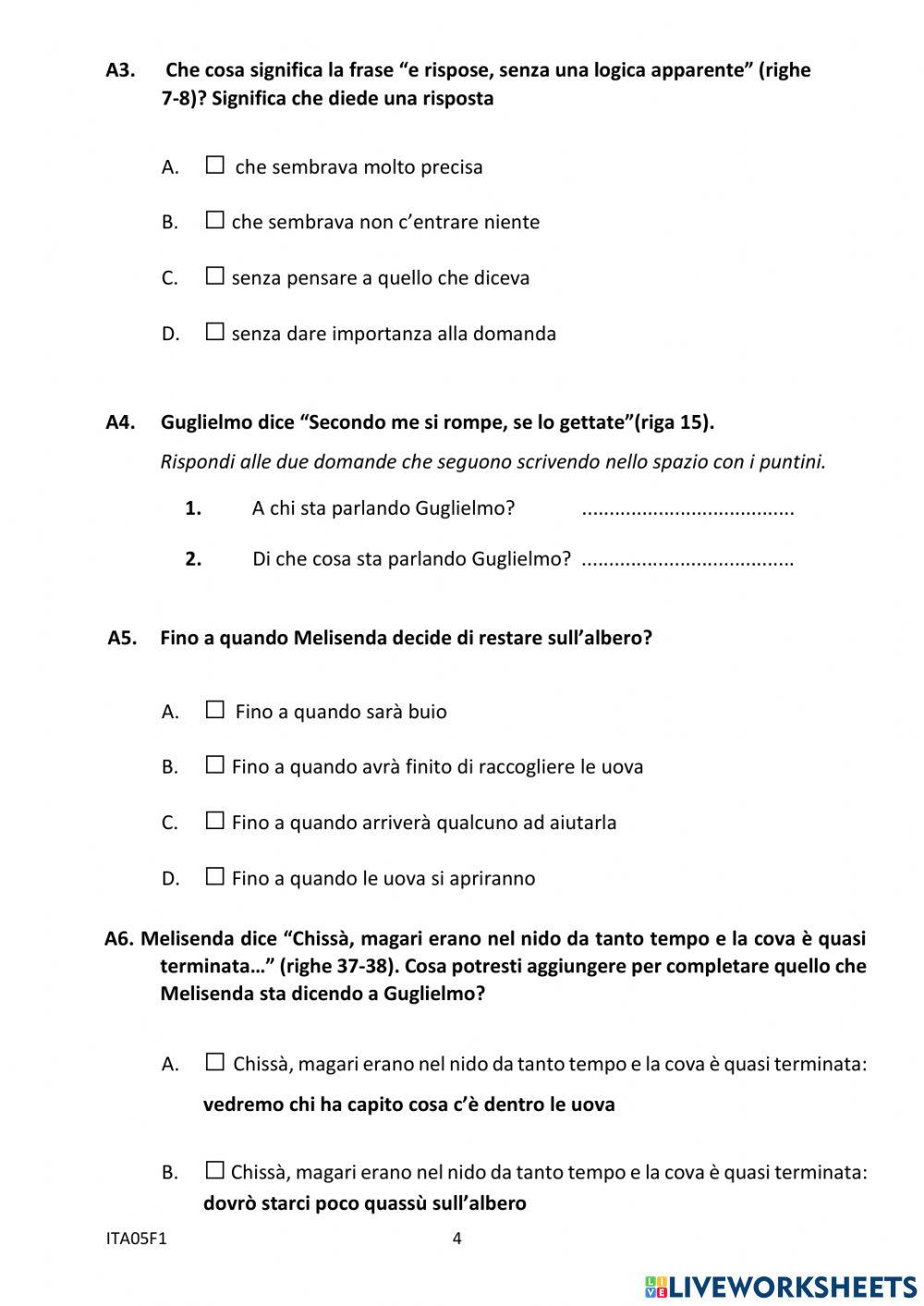 Prova Invalsi anno 2012-13 prima parte