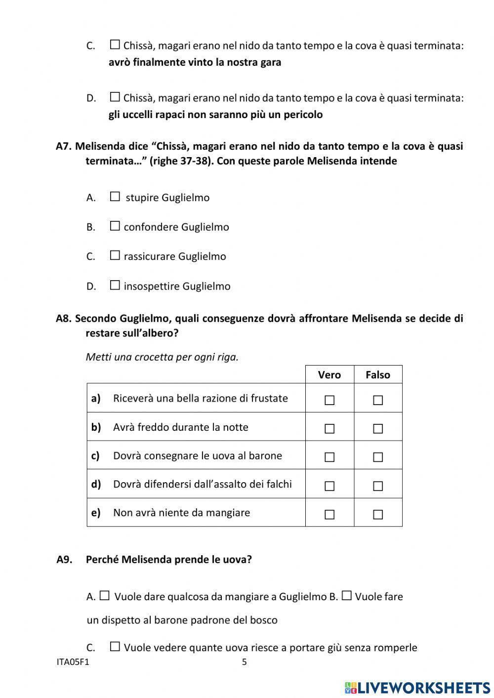 Prova Invalsi anno 2012-13 prima parte