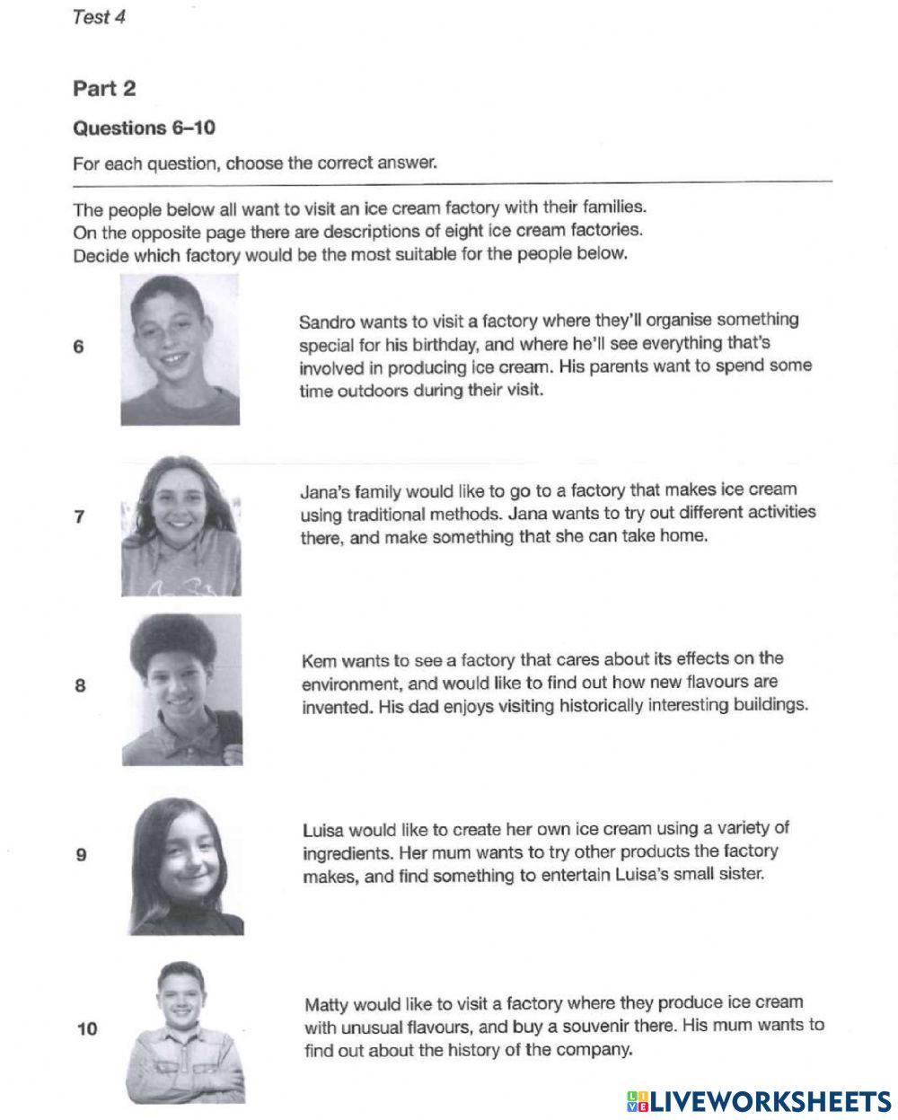 READING REVISED B1 TEST 4