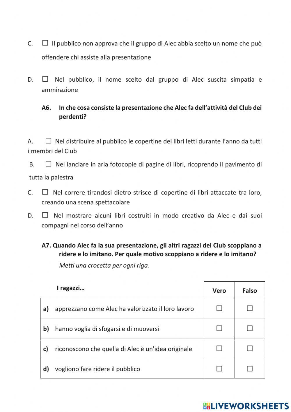 Prova Invalsi anno 2021-22 prima parte
