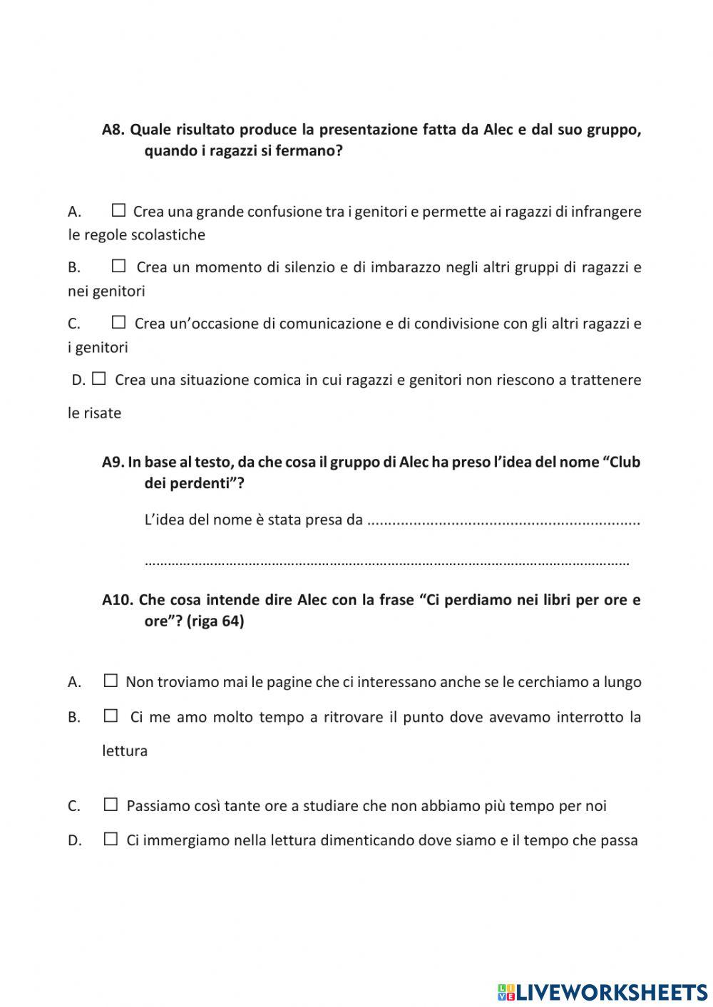 Prova Invalsi anno 2021-22 prima parte