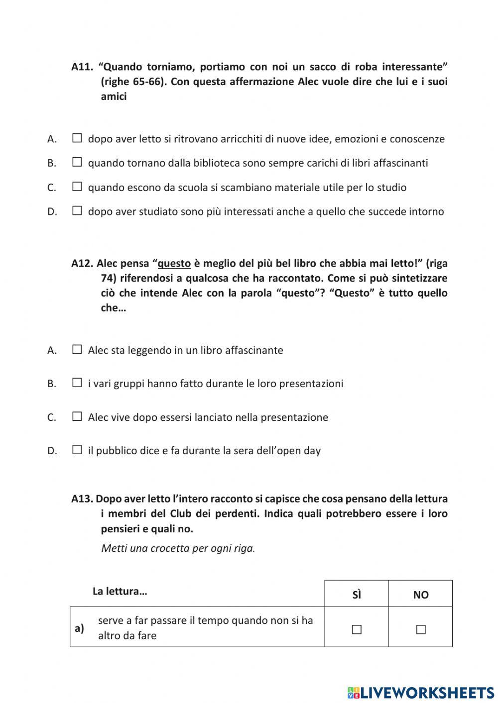 Prova Invalsi anno 2021-22 prima parte