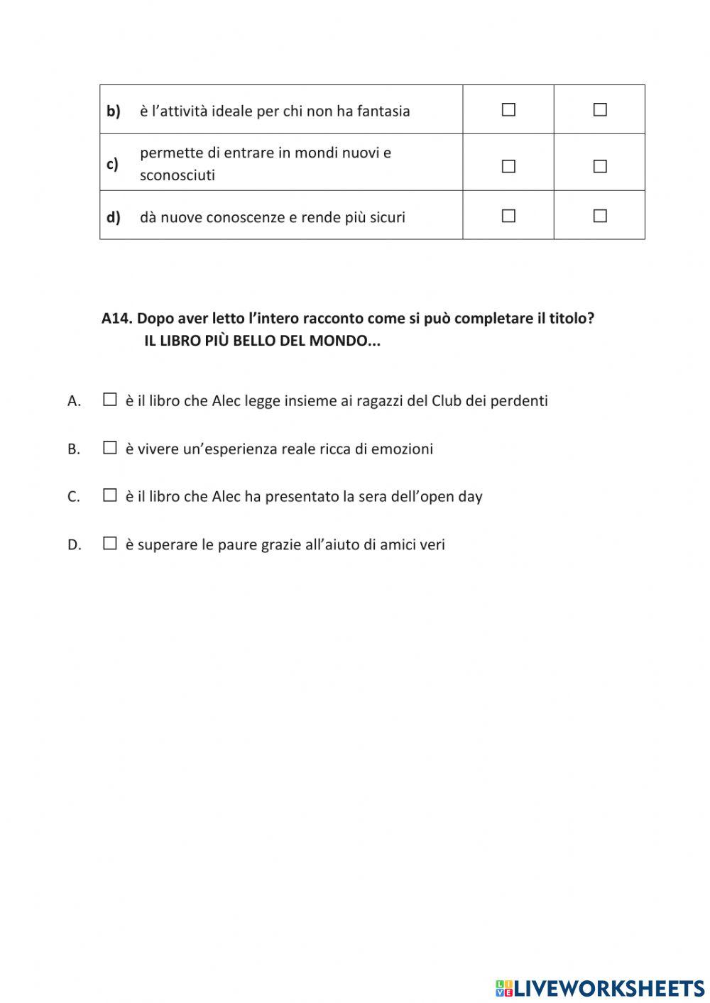 Prova Invalsi anno 2021-22 prima parte