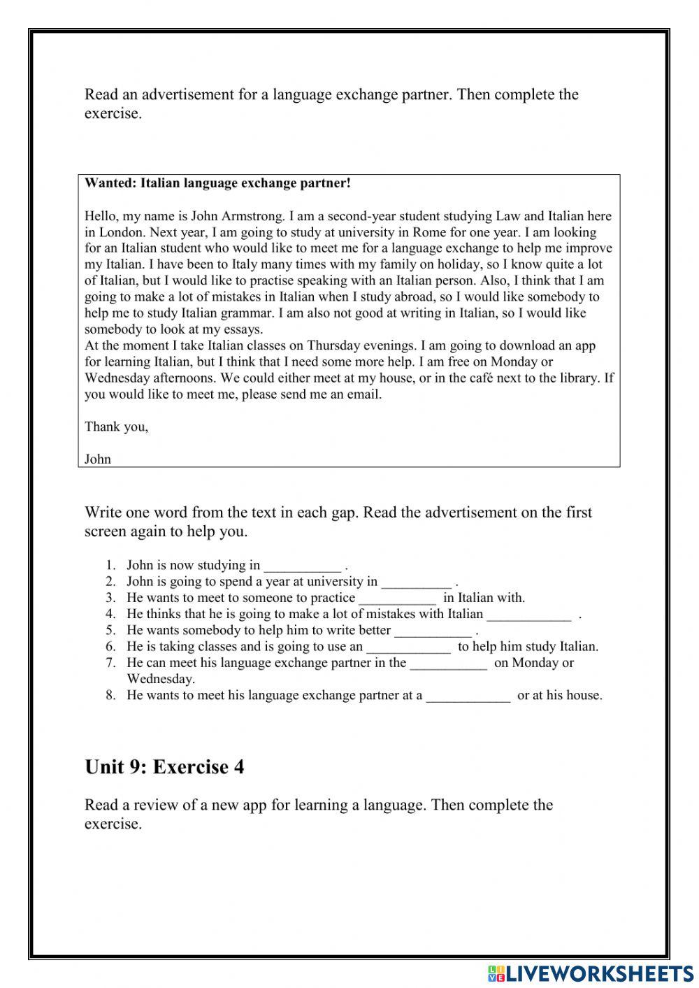 Mindset 0 unit 9 reading