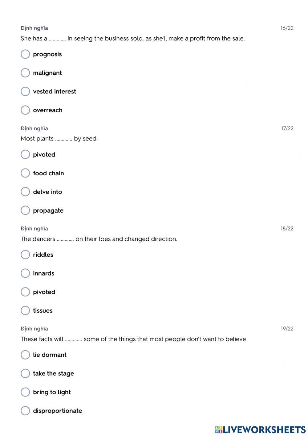 TRS6 - Biology (2) - Vocab test