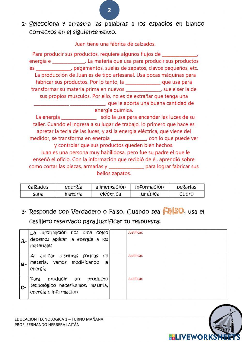 Flujos de entrada en los Procesos de producción
