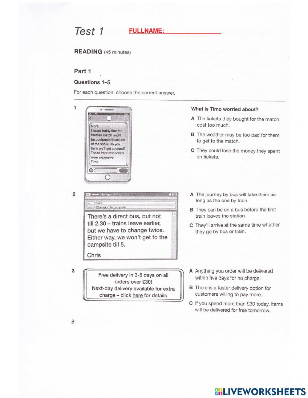 B1 authentic 2 reading 1