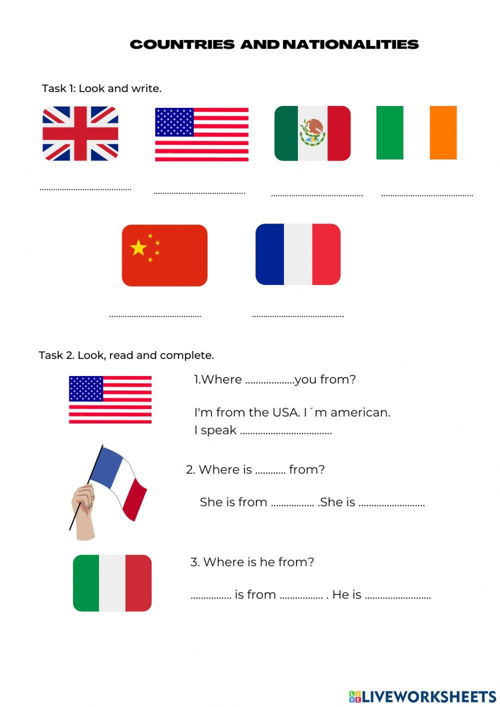 Countries and nationalities