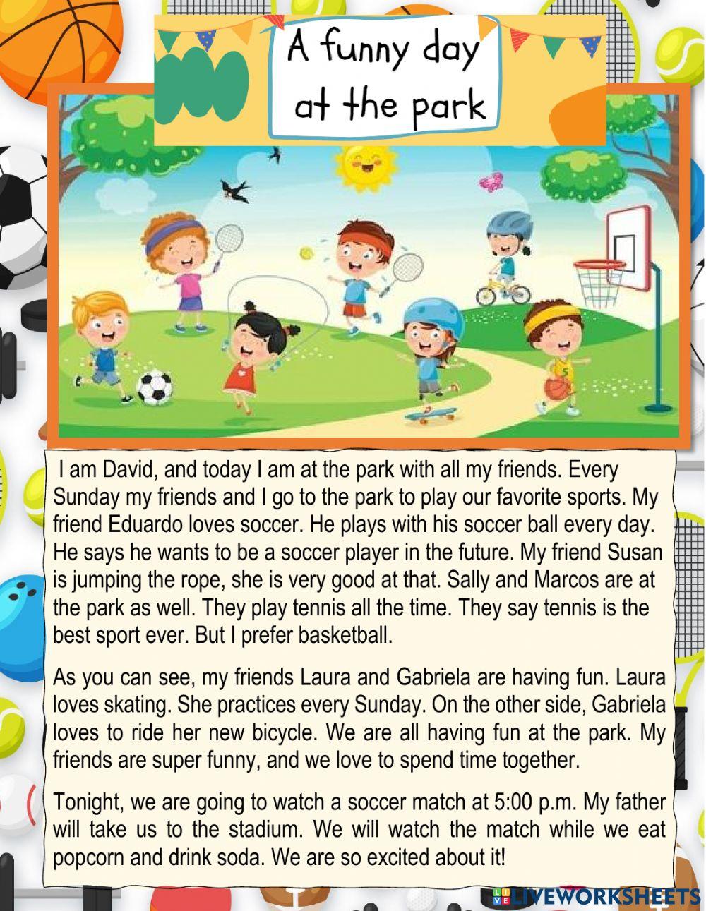 Reading: A funny day at the park