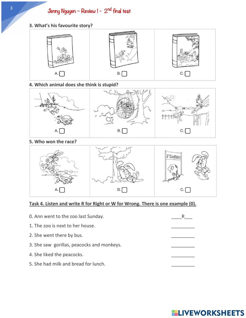 Grade 5-Review 1-Before the final test
