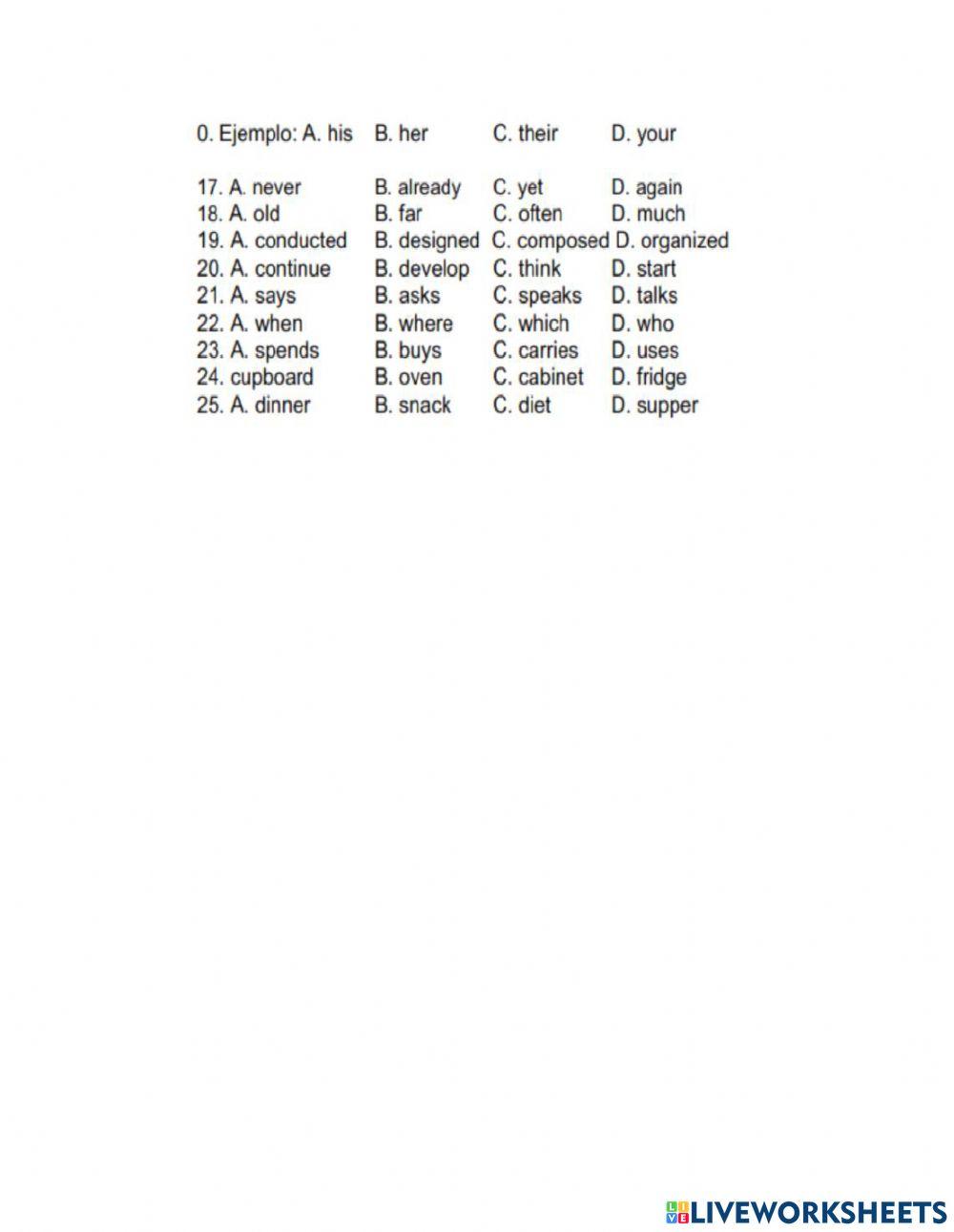 Revision of grammar tenses