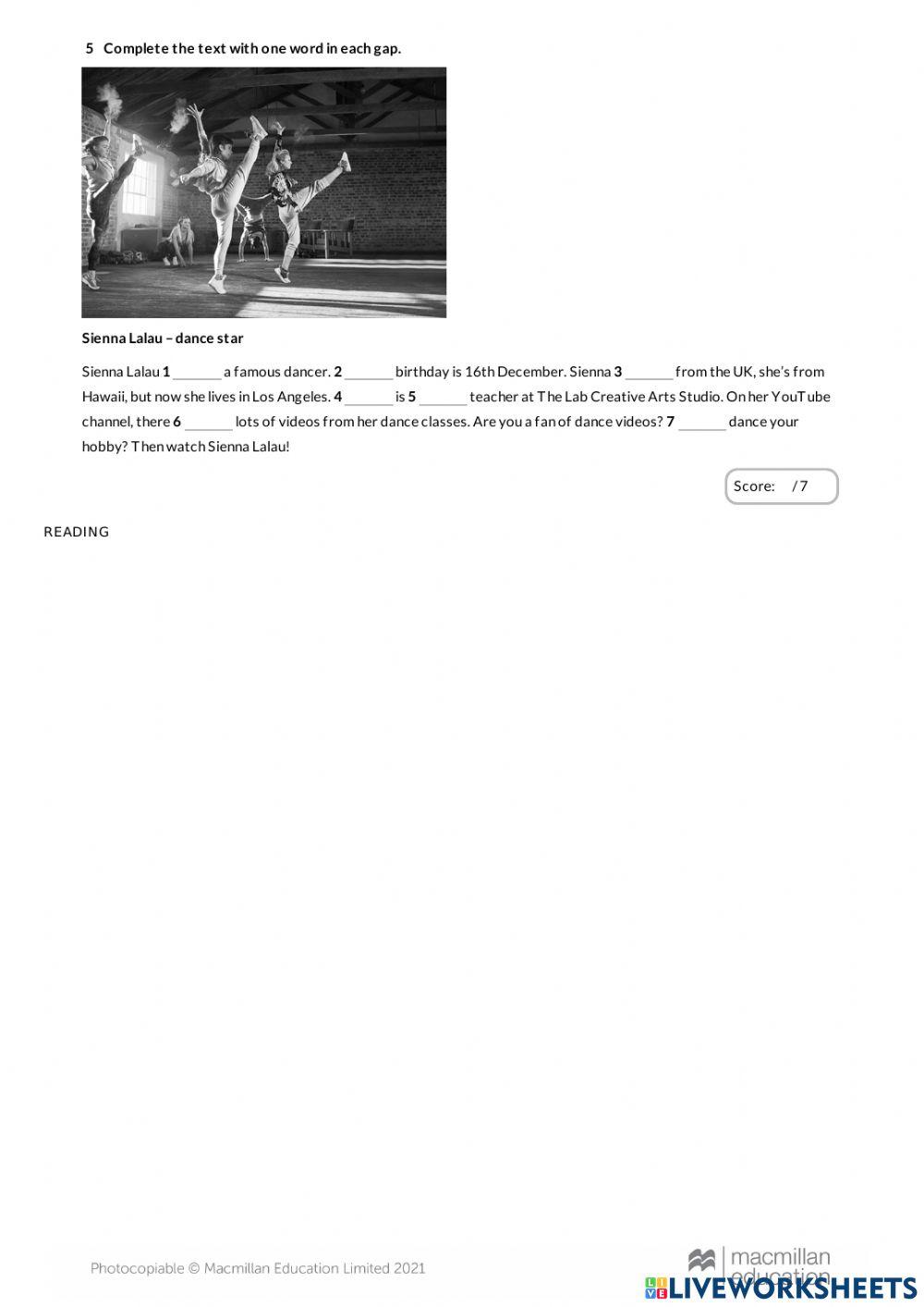 GET INVOLVED A1 Unit 1 Test